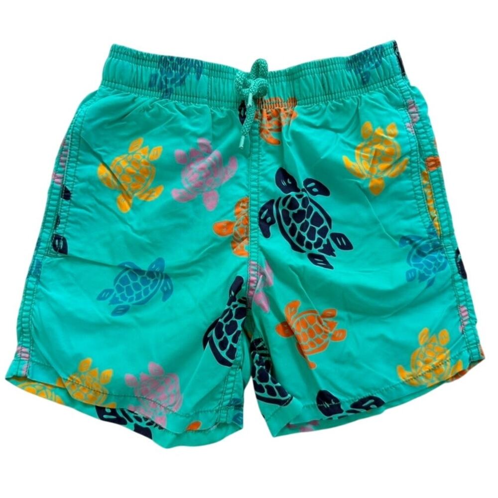 Vilebrequin Boys Swim Trunk Shorts Teal Ronde des Tortues Turtle Print Size 10